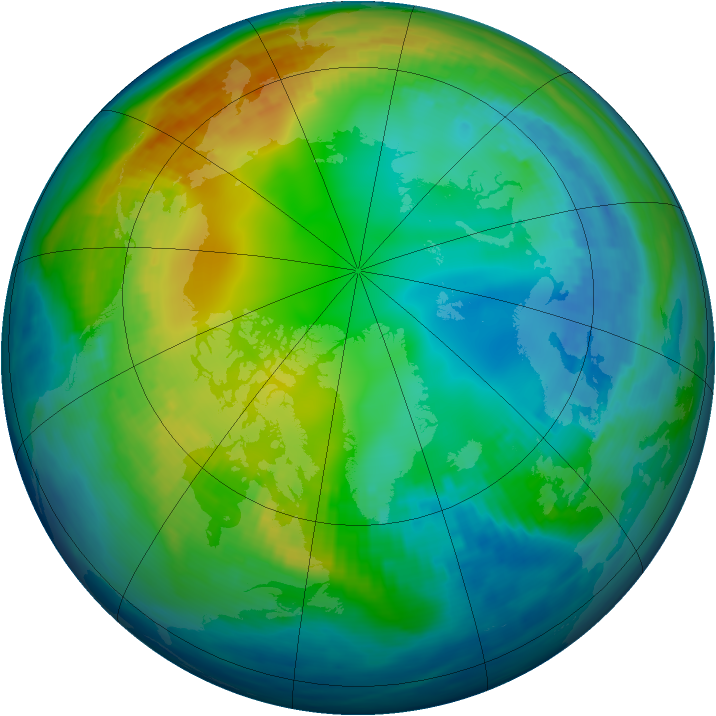 Arctic ozone map for 16 November 1984